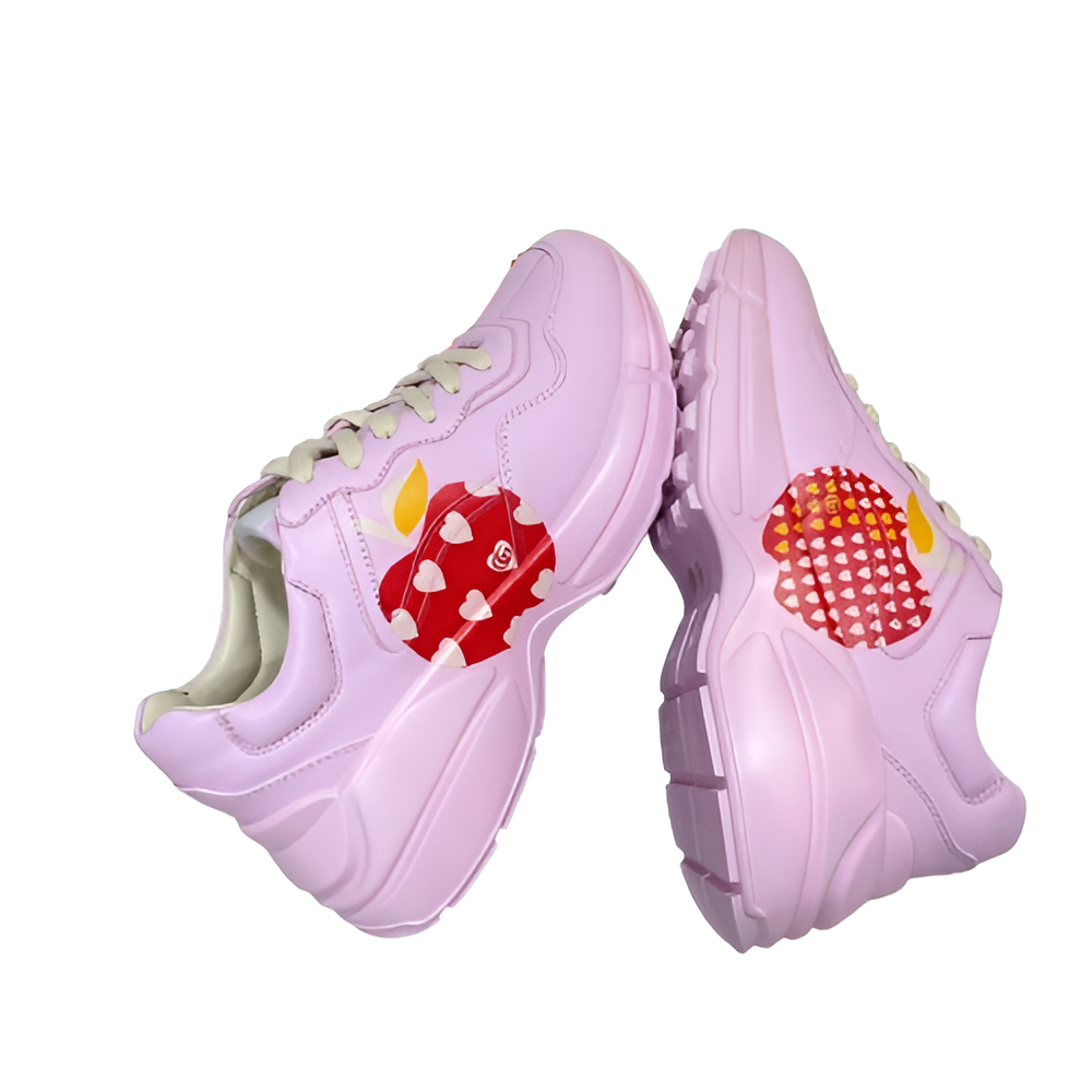 Gucci  Women's Pink Strawberry Rhyton Sneakers