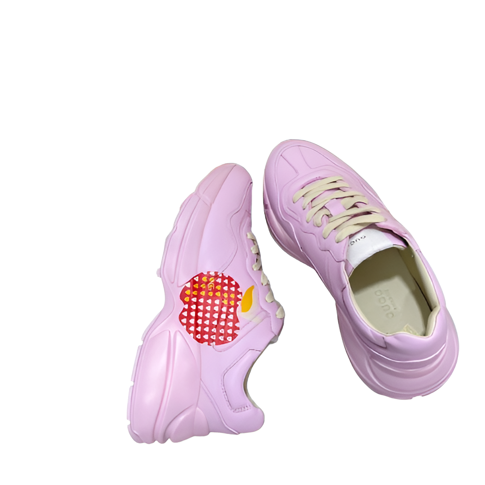 Gucci  Women's Pink Strawberry Rhyton Sneakers
