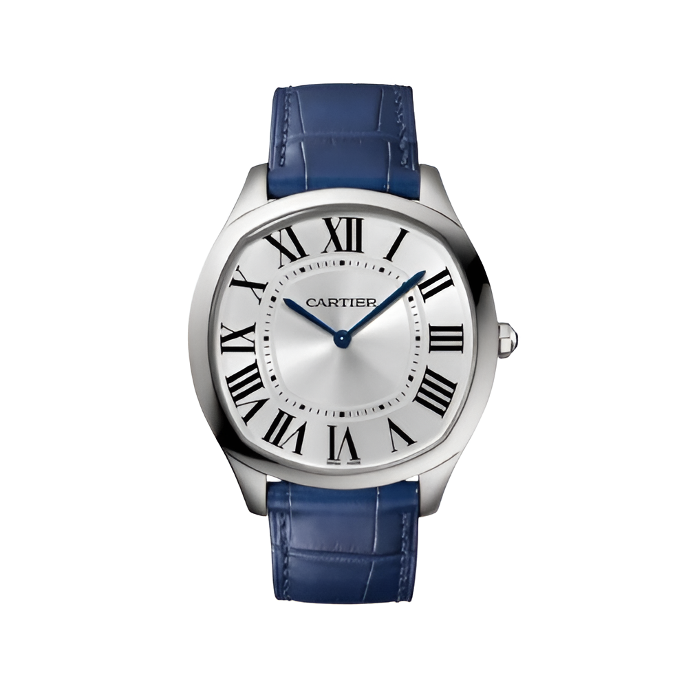 Cartier Drive de Cartier Stainless Steel Blue Leather Watch