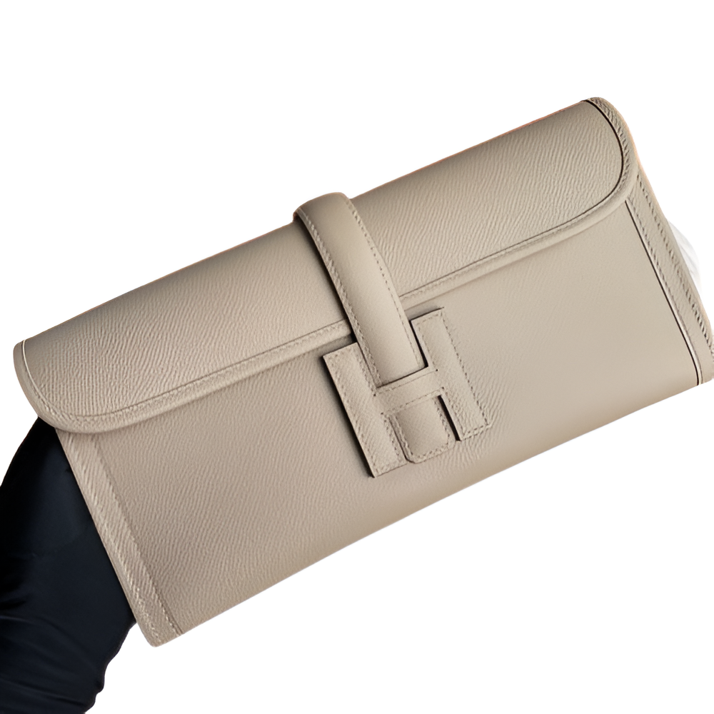 Premium Hermes-Inspired Beige Leather Wallet