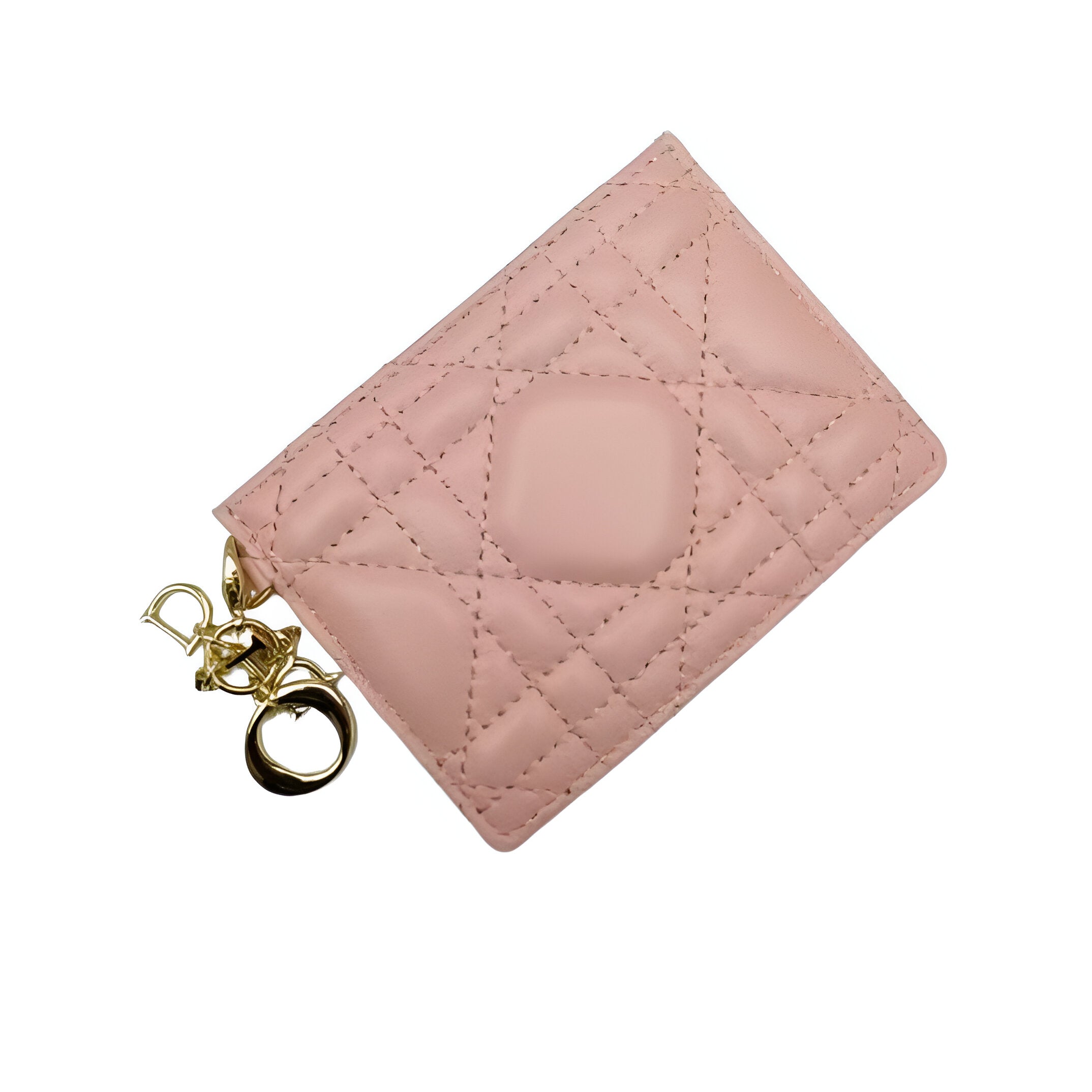 Dior Pink Quilted Leather Card Holder
