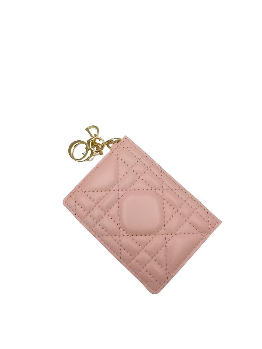 Dior Pink Quilted Leather Card Holder