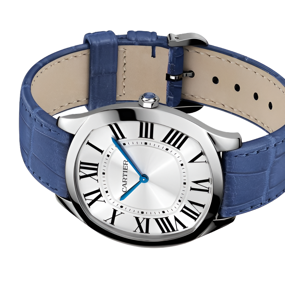 Cartier Drive de Cartier Stainless Steel Blue Leather Watch