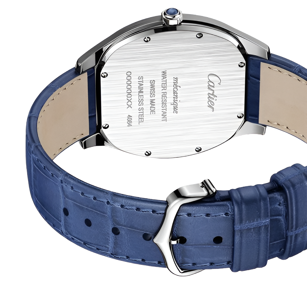 Cartier Drive de Cartier Stainless Steel Blue Leather Watch