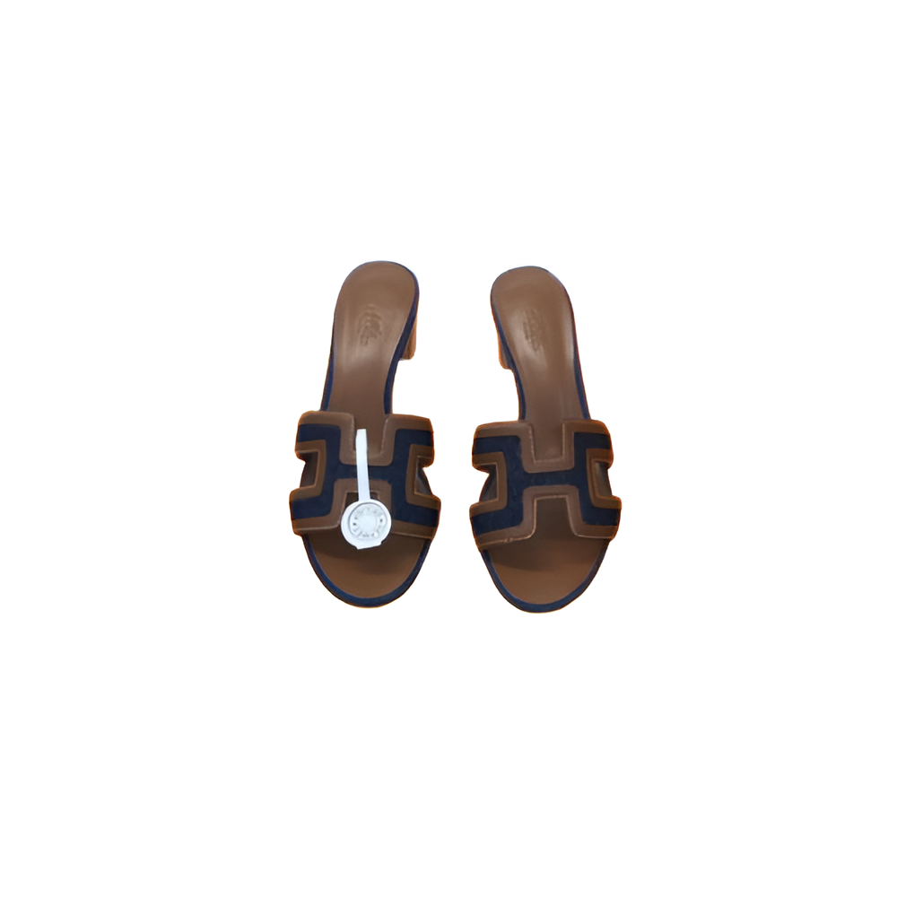 Hermes Women's Brown & Black Slides