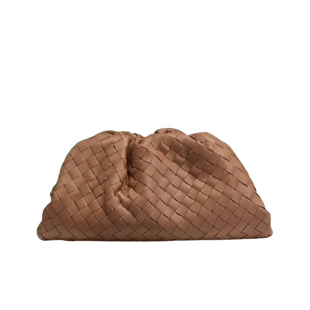 Bottega Tan Woven Leather Cltch