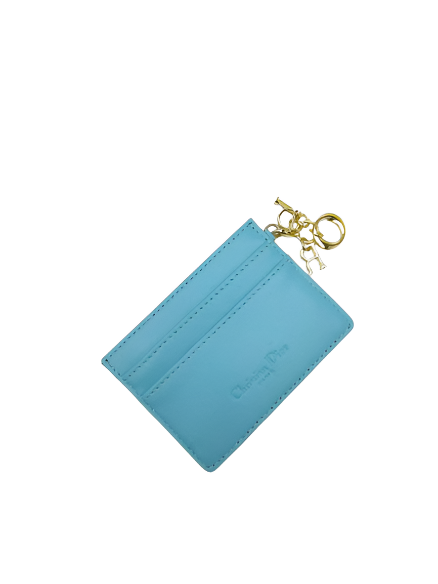 Dior Blue Quilted Leather Card Holder