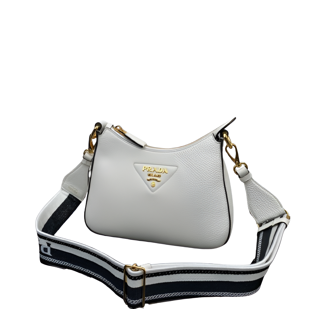 Prada White Leather Crossbody Bag