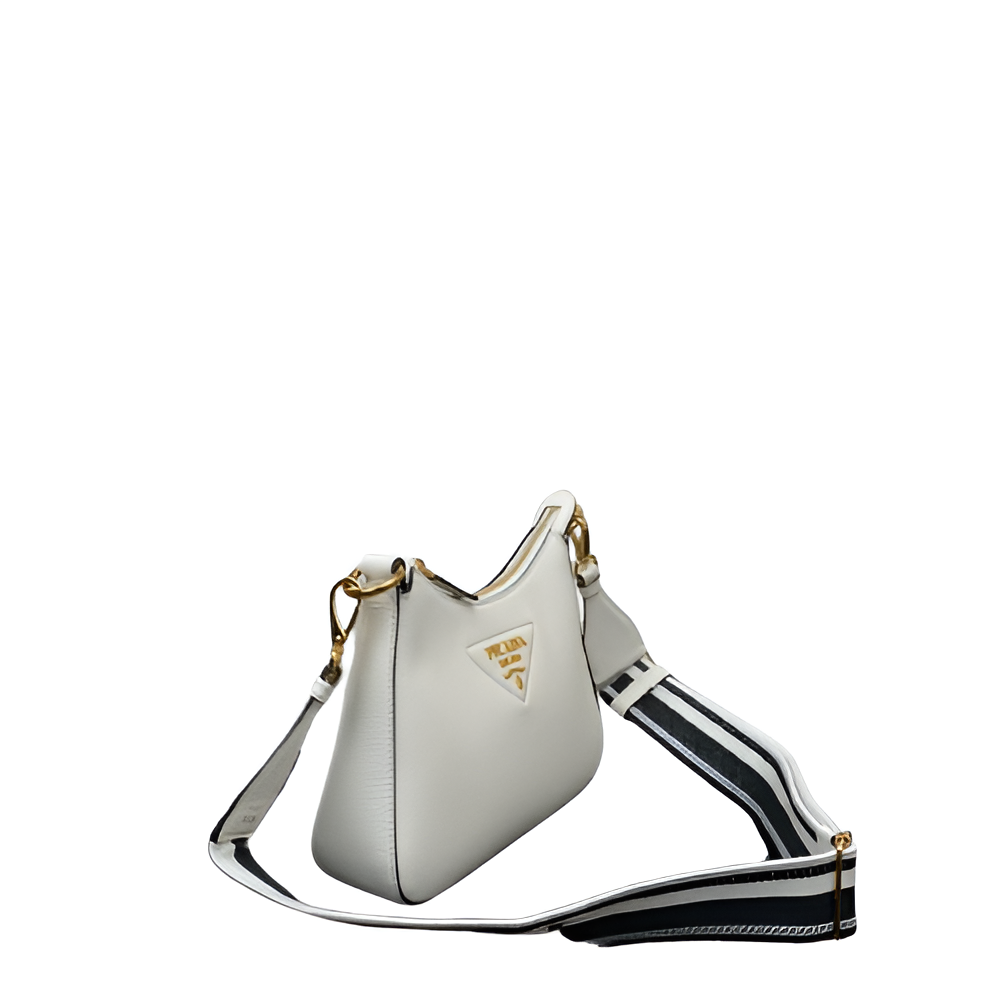 Prada White Leather Crossbody Bag
