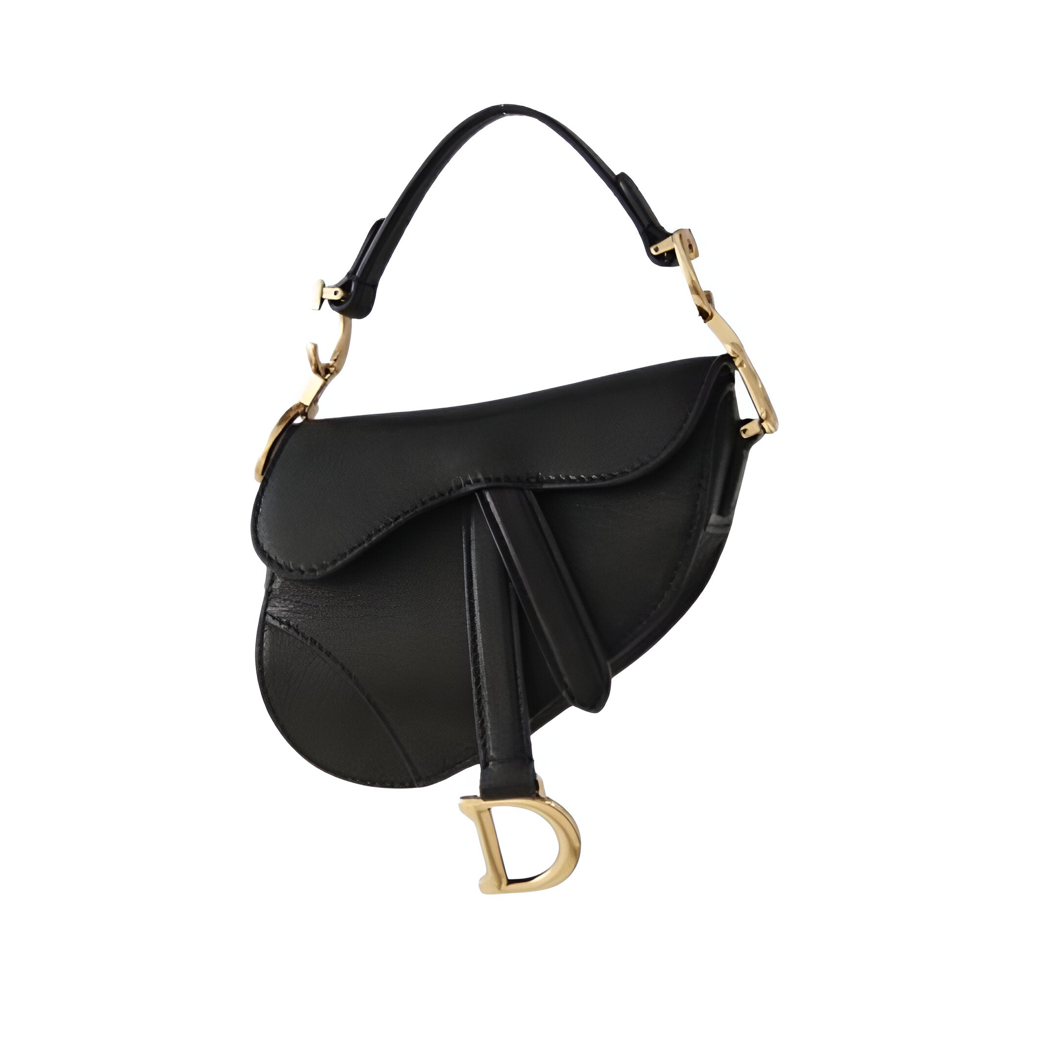 Dior Black Leather Saddle Bag