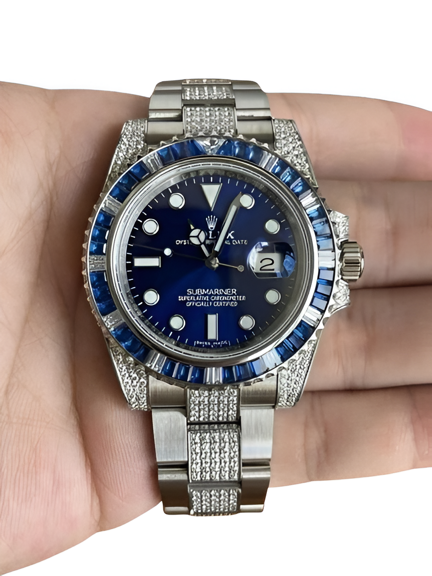 Rolex Submariner Blue Dial with Sapphire Bezel and Diamond Bracelet