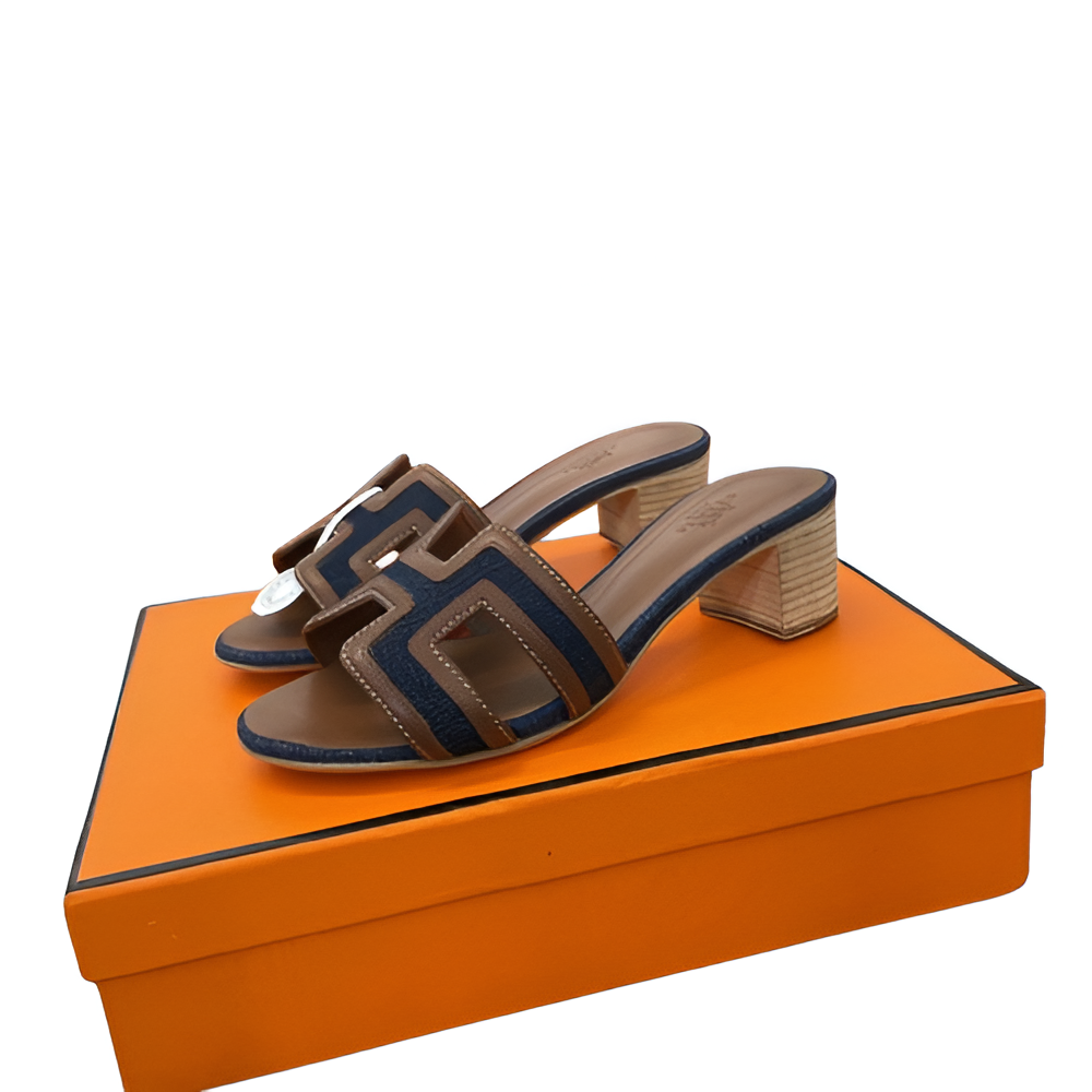 Hermes Women's Brown & Black Slides
