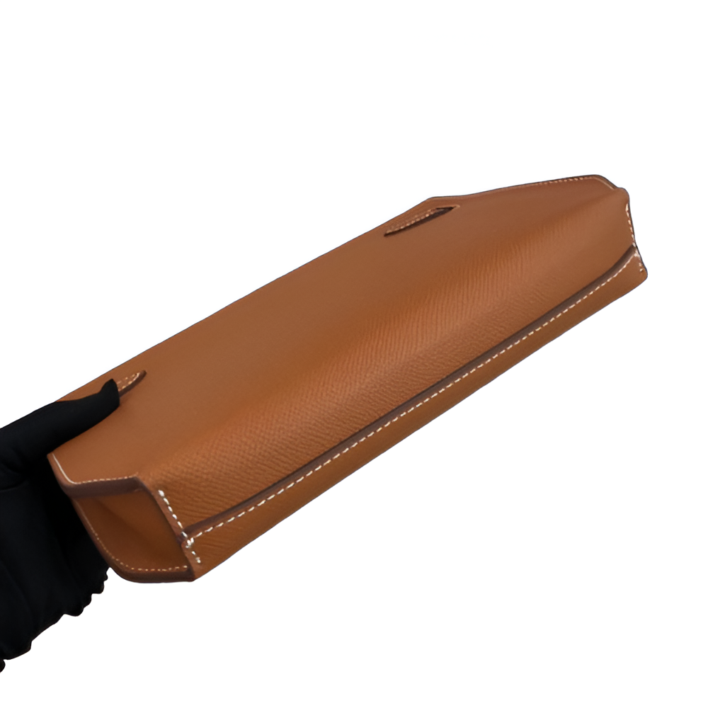 Hermes Tan Leather Clutch with Wrist Strap