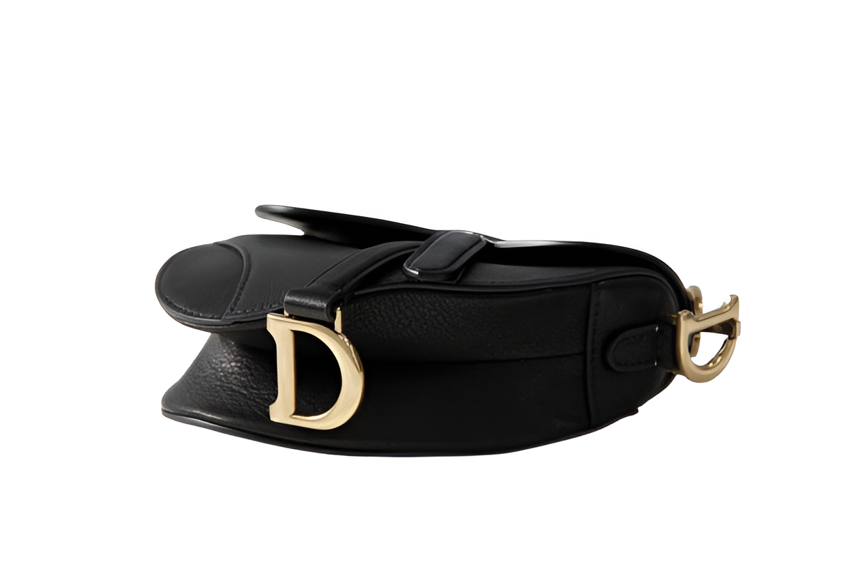 Dior Black Leather Saddle Bag