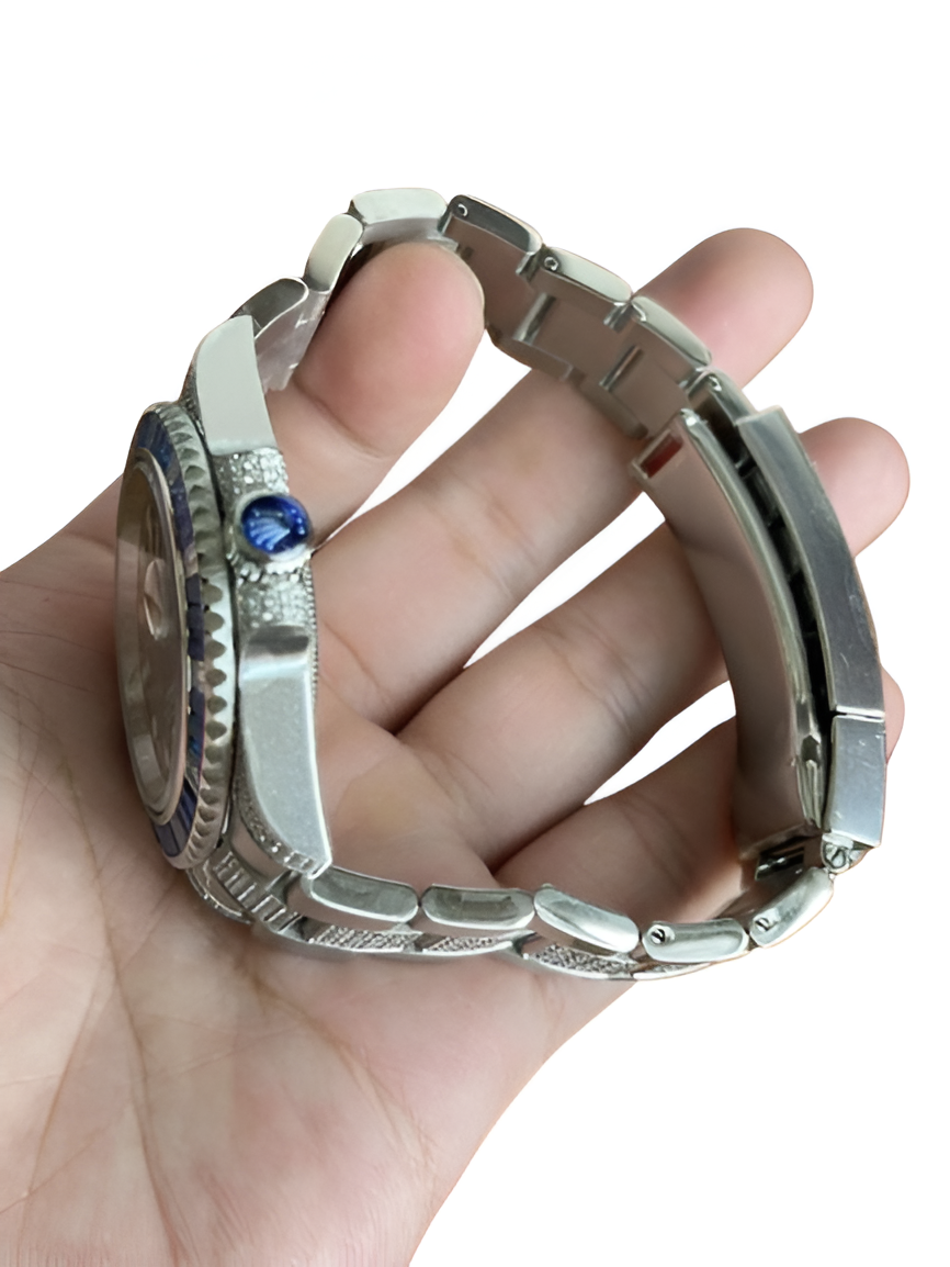 Rolex Submariner Blue Dial with Sapphire Bezel and Diamond Bracelet