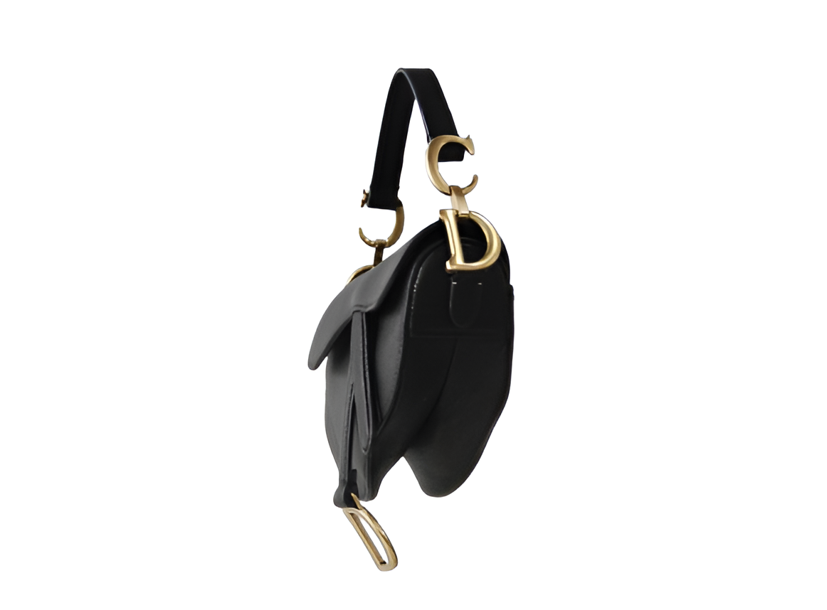 Dior Black Leather Saddle Bag