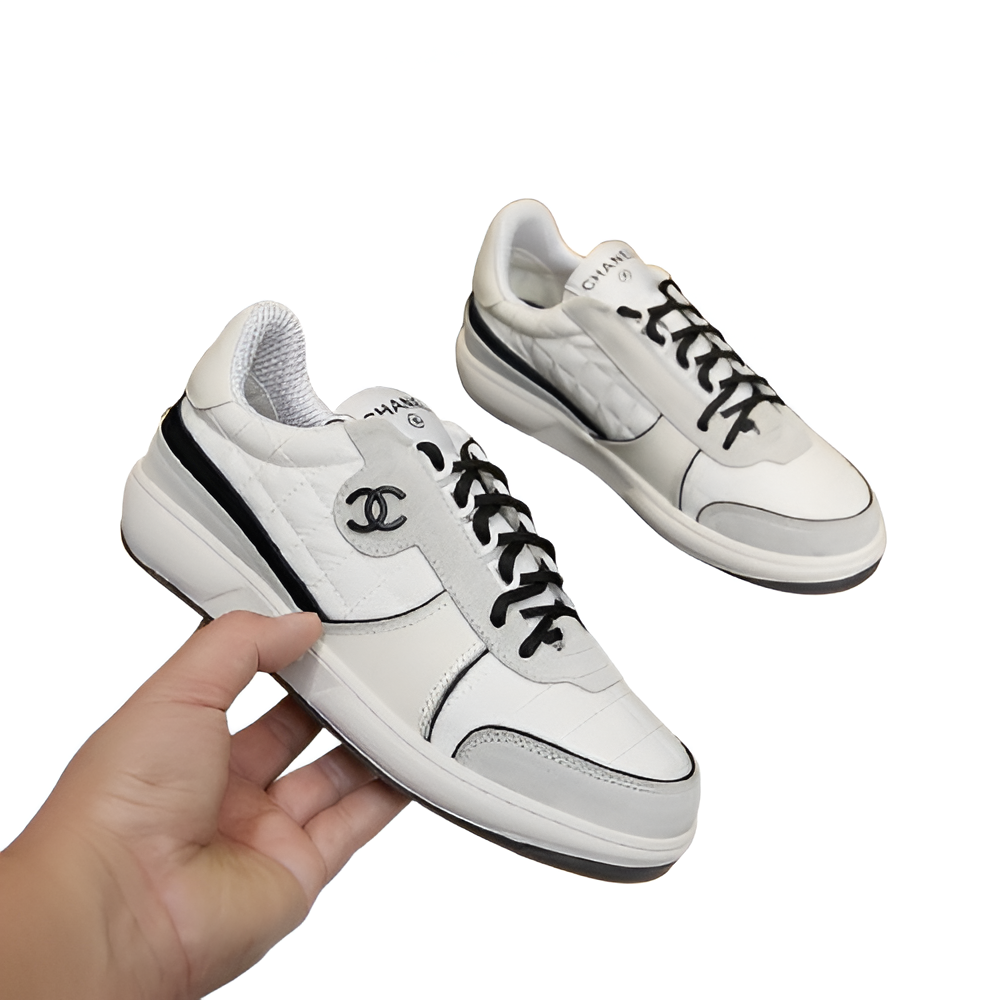 CHANEL Men's Iconic White Sneakers