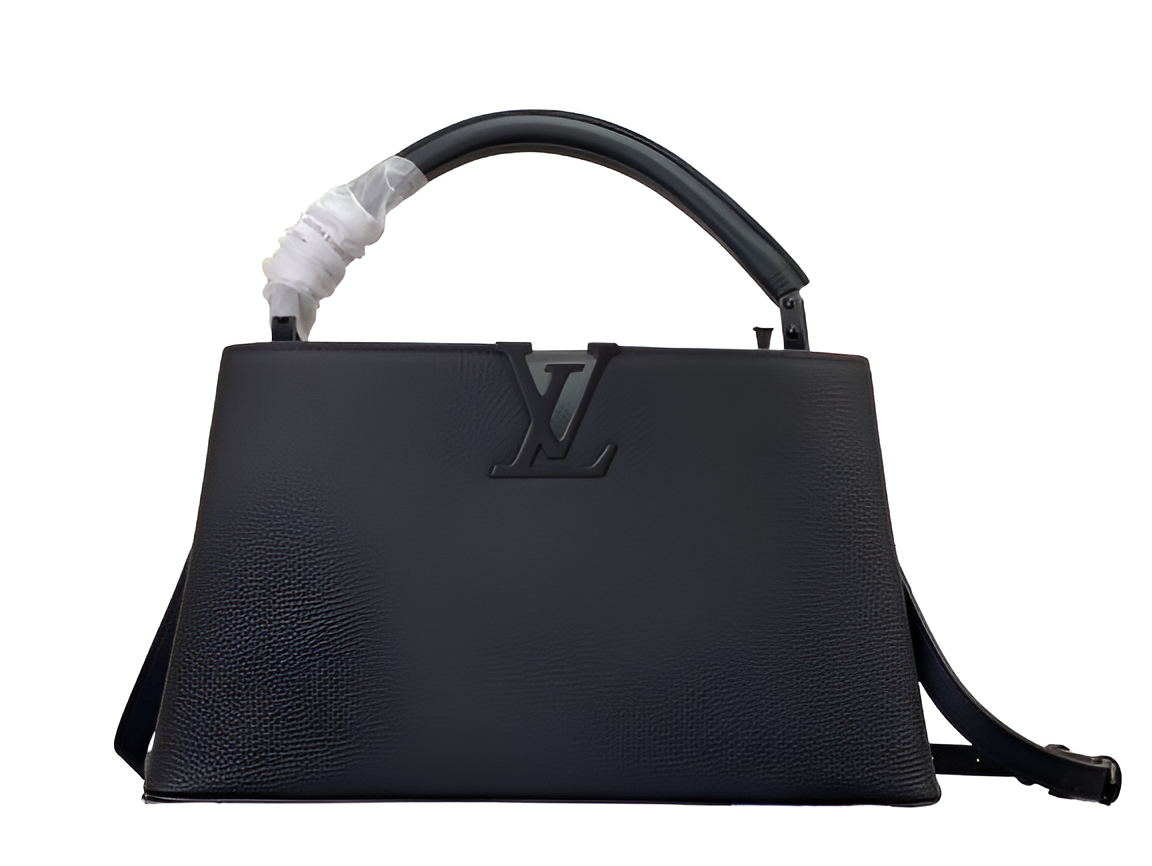 Louis Vuitton-inspired black handbag