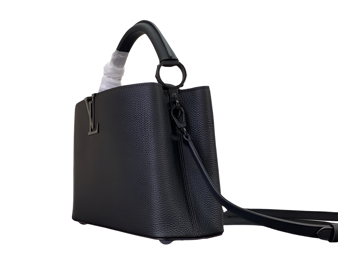 Louis Vuitton-inspired black handbag