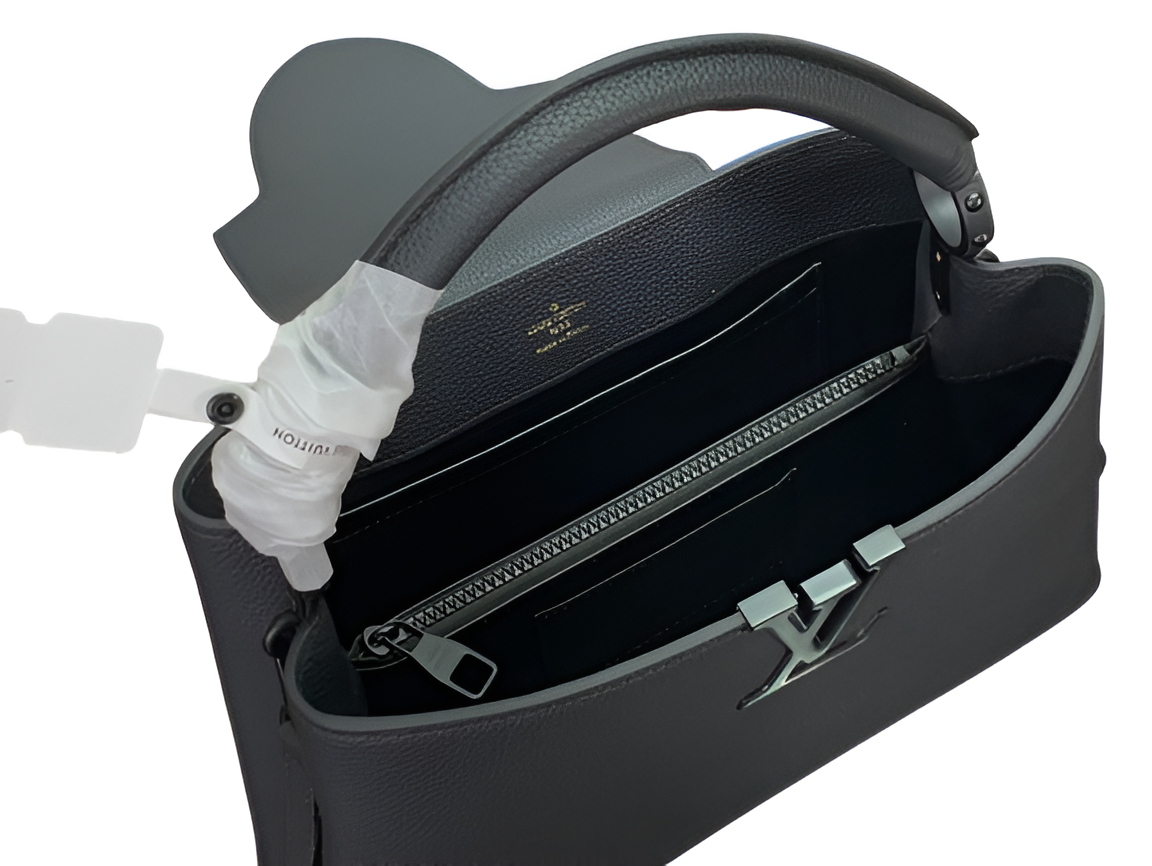 Louis Vuitton-inspired black handbag
