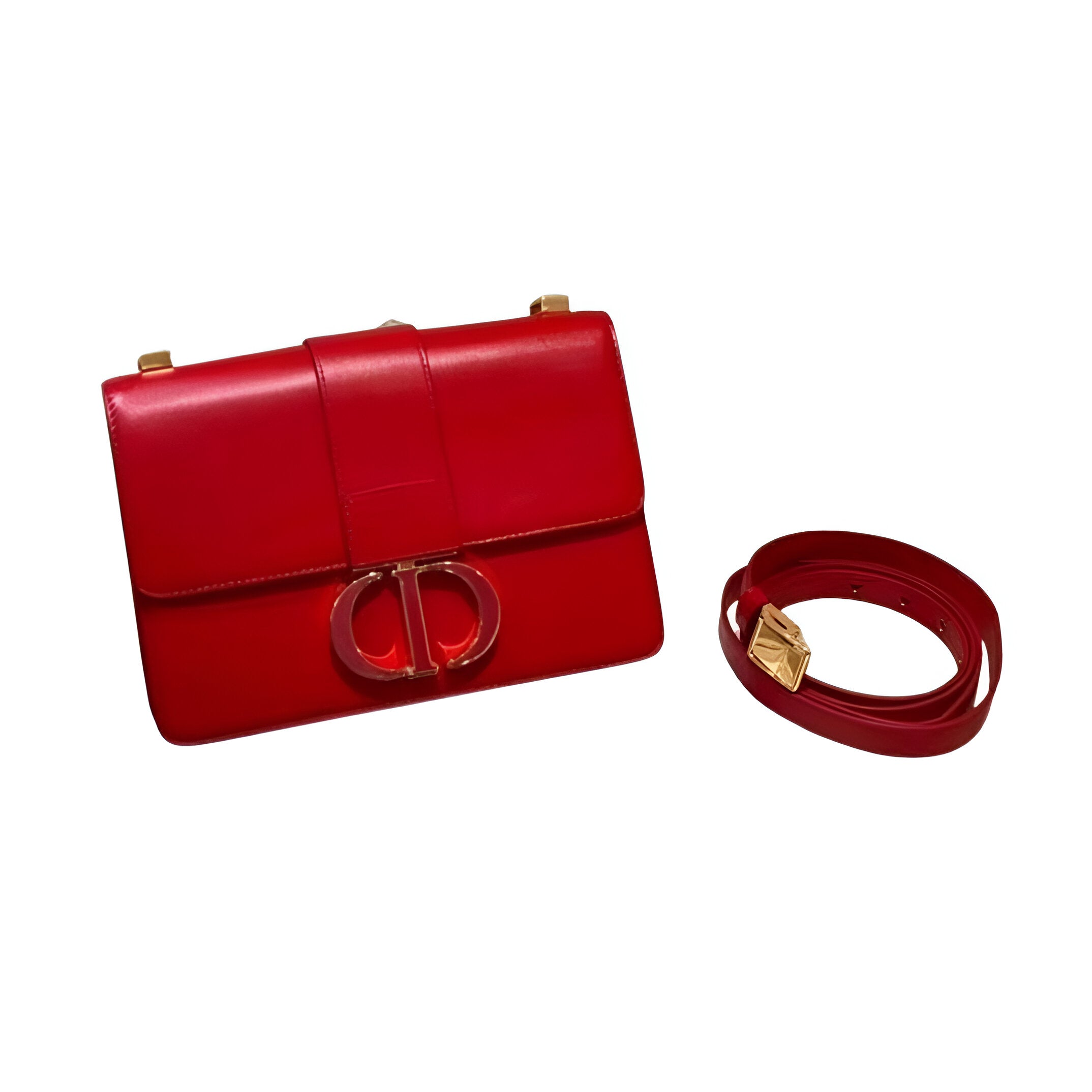 Dior Red Leather Shoulder Bag