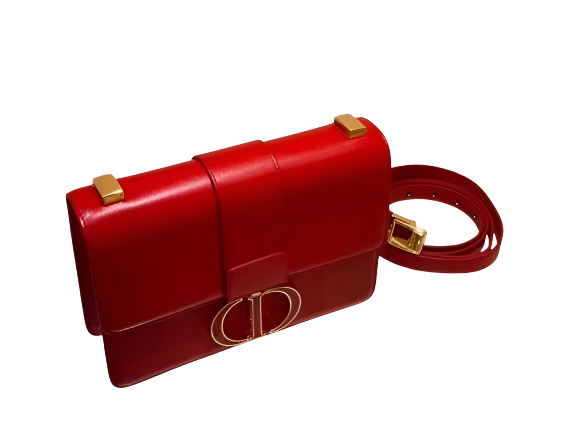 Dior Red Leather Shoulder Bag