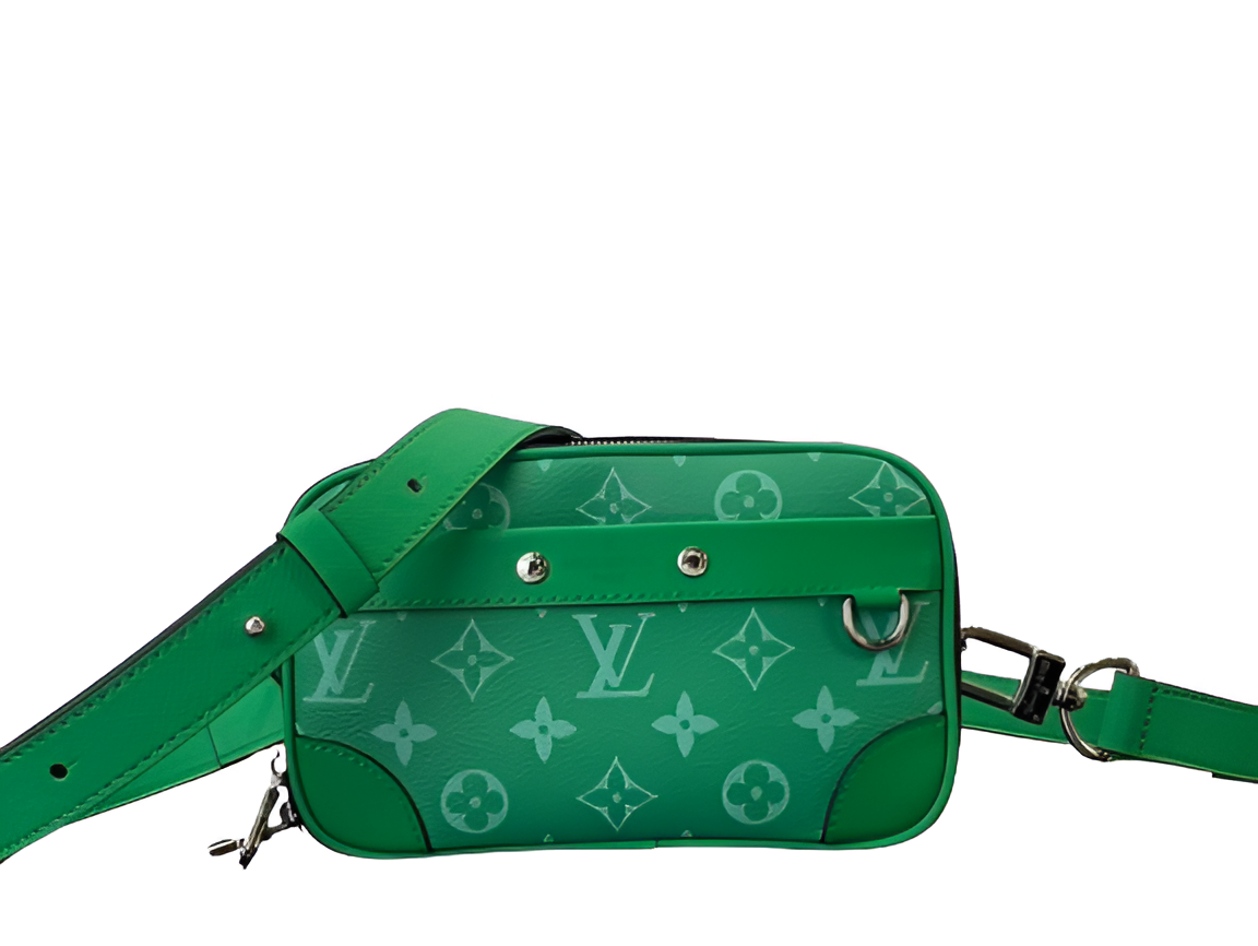 Louis Vuitton-inspired green monogram crossbody bag