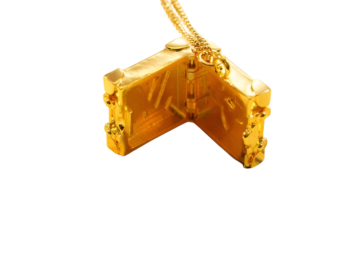 LV Gold Trunk Pendant Necklace