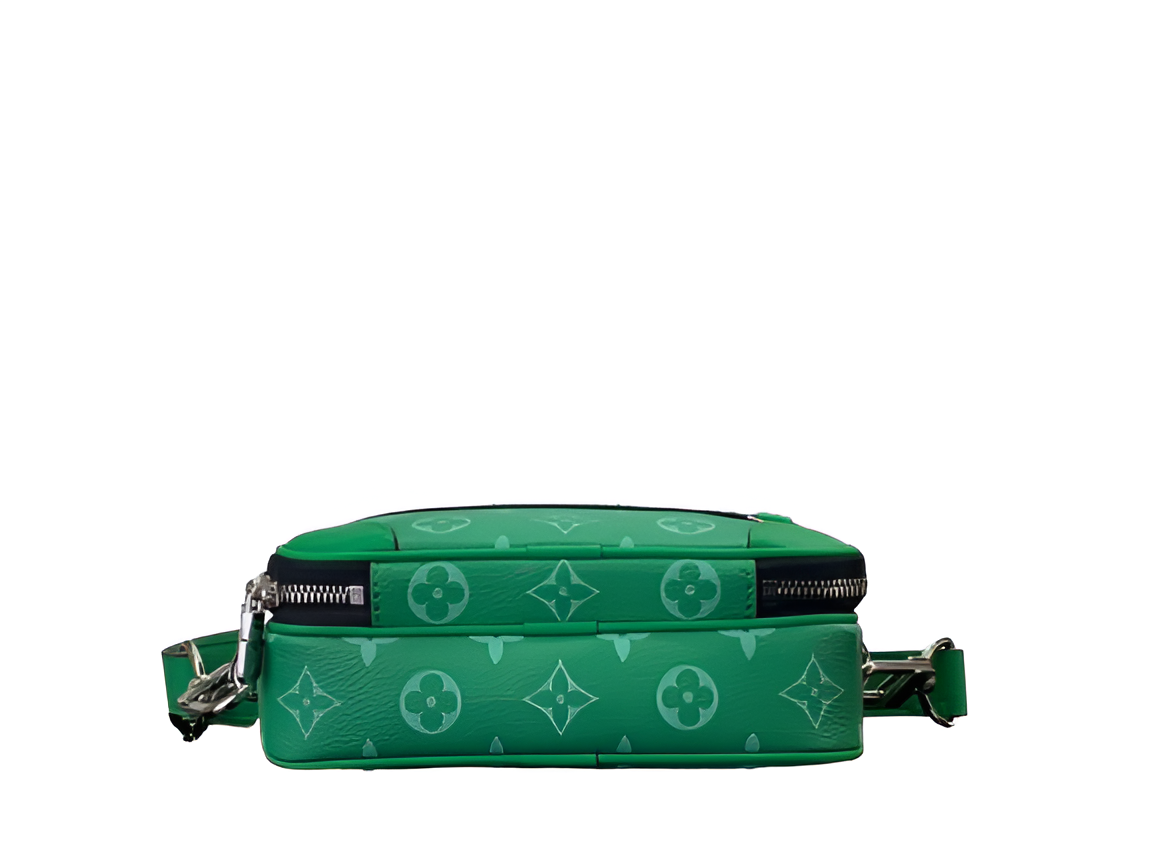 Louis Vuitton-inspired green monogram crossbody bag