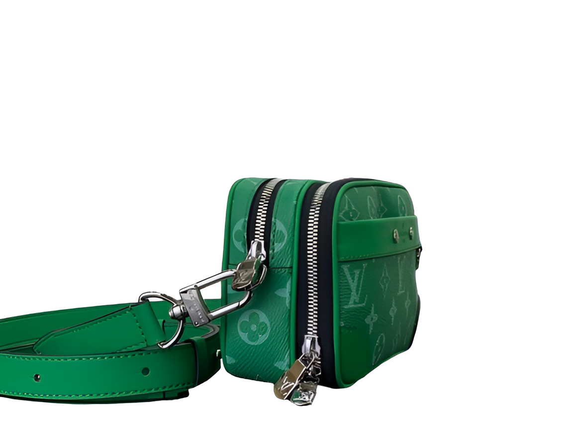 Louis Vuitton-inspired green monogram crossbody bag