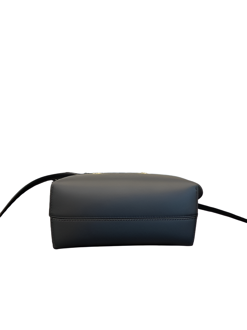 Fendi Roma Black Handbag with Tortoiseshell Handle
