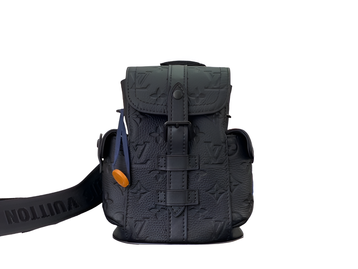 Louis Vuitton-inspired black mini backpack