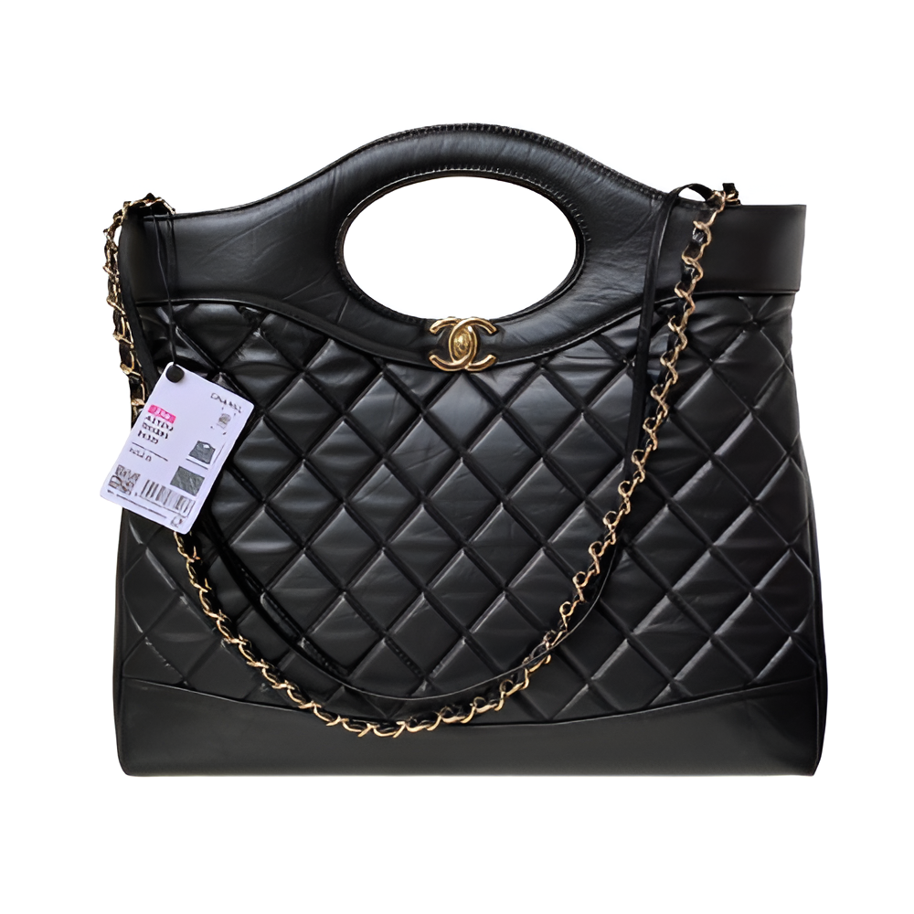 Chanel-Inspired Quilted Tote Bag with Chain