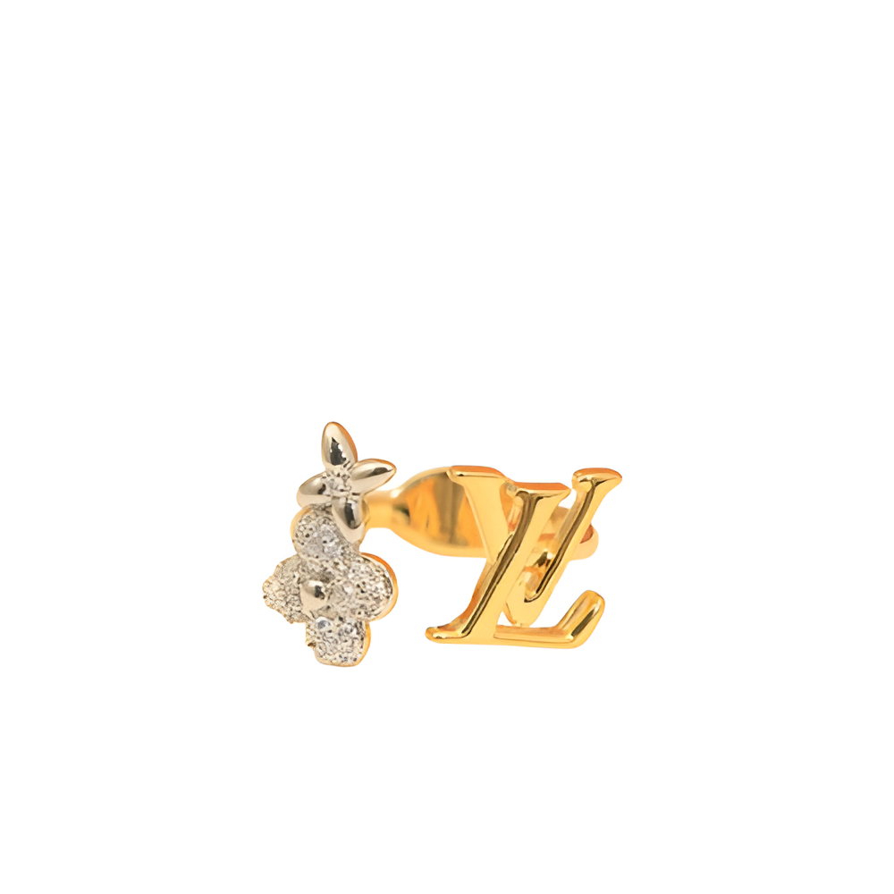 LV Diamond Butterfly Ring - Gold & Silver