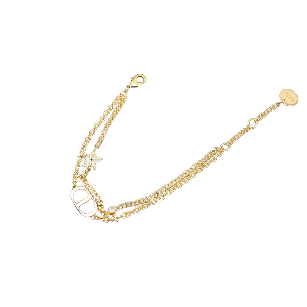 Dior Gold Chain & Star Charm Bracelet