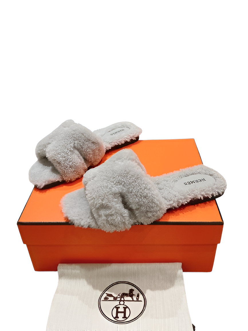 Hermes Fuzzy Women's Slippers