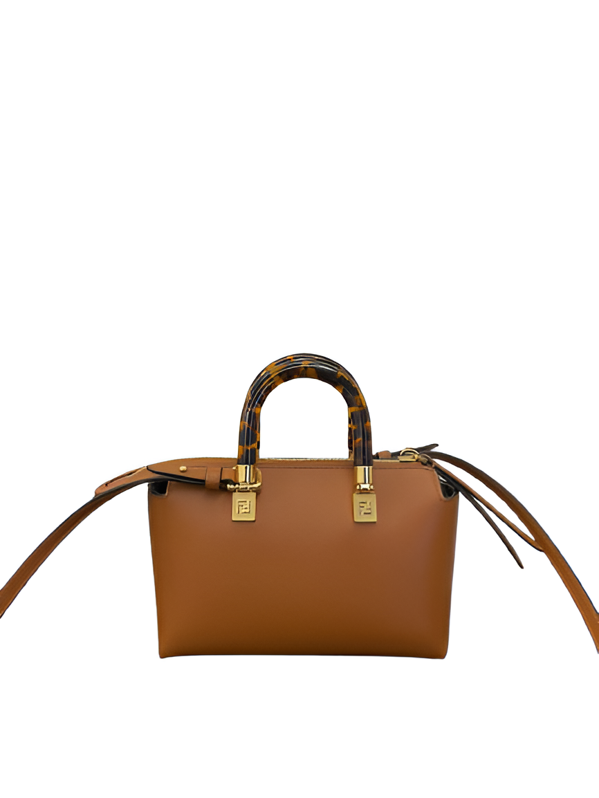 Fendi Roma Brown Handbag with Tortoiseshell Handle