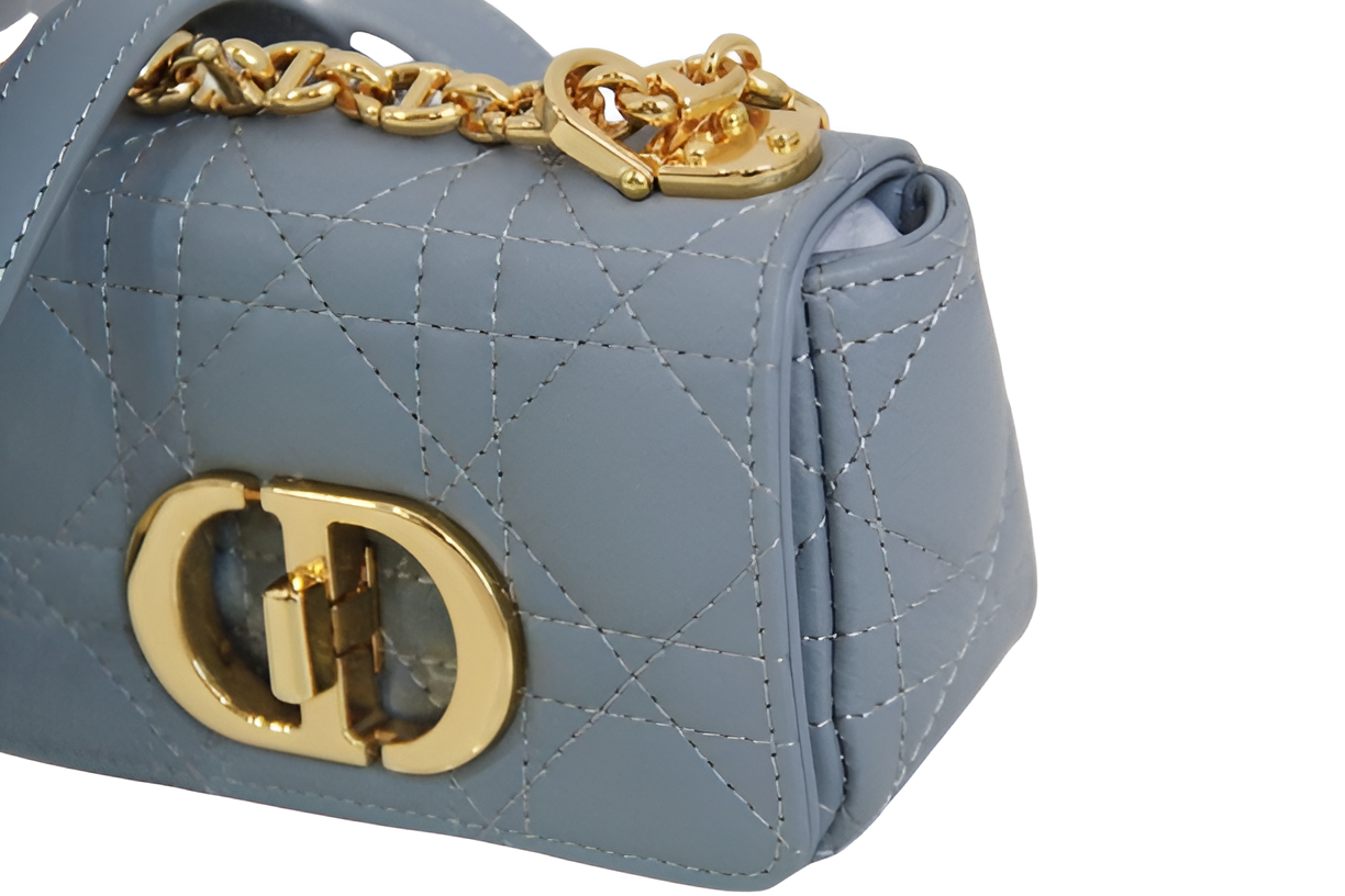 Dior Light Blue Quilted Crossbody Bag