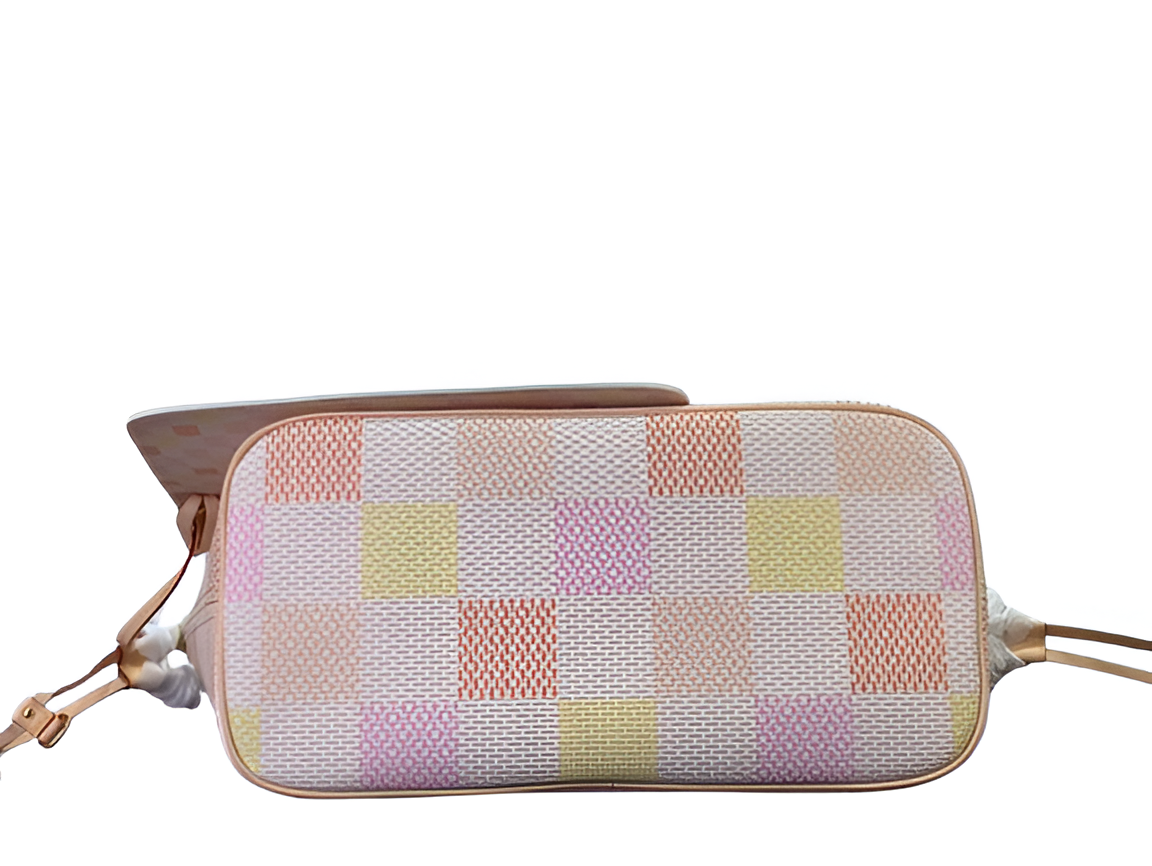 Louis Vuitton-inspired pastel checkerboard tote
