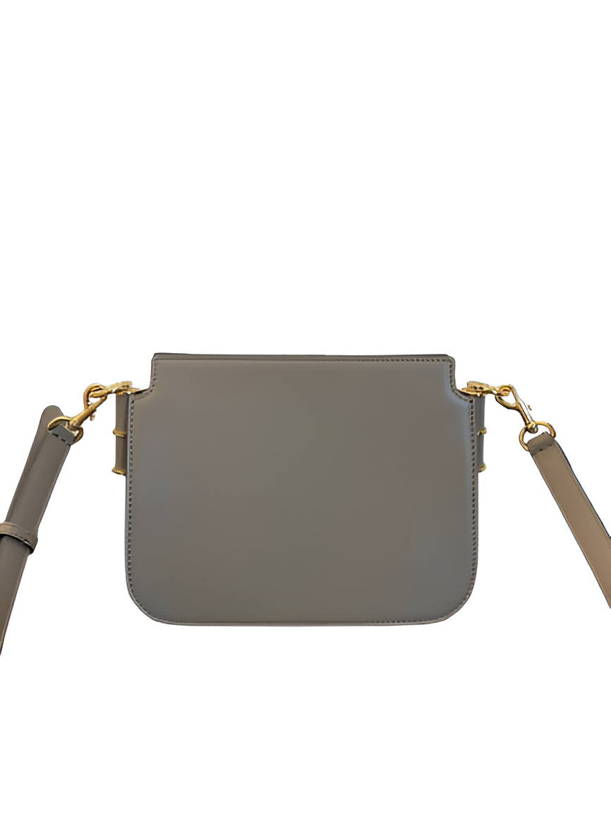 Fendi Grey Crossbody Bag with Gold Logo