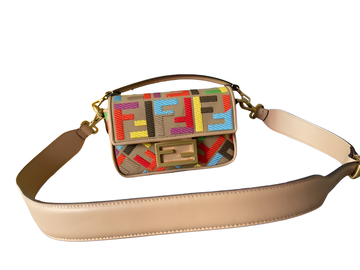 Fendi Multicolor Embroidered Baguette Bag