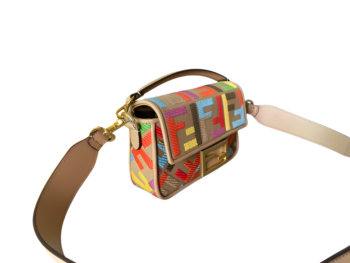 Fendi Multicolor Embroidered Baguette Bag