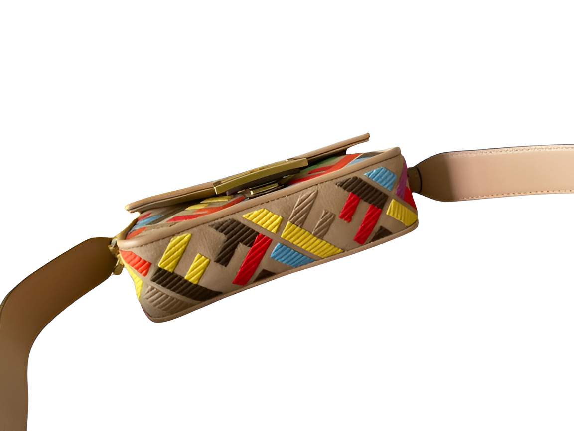 Fendi Multicolor Embroidered Baguette Bag