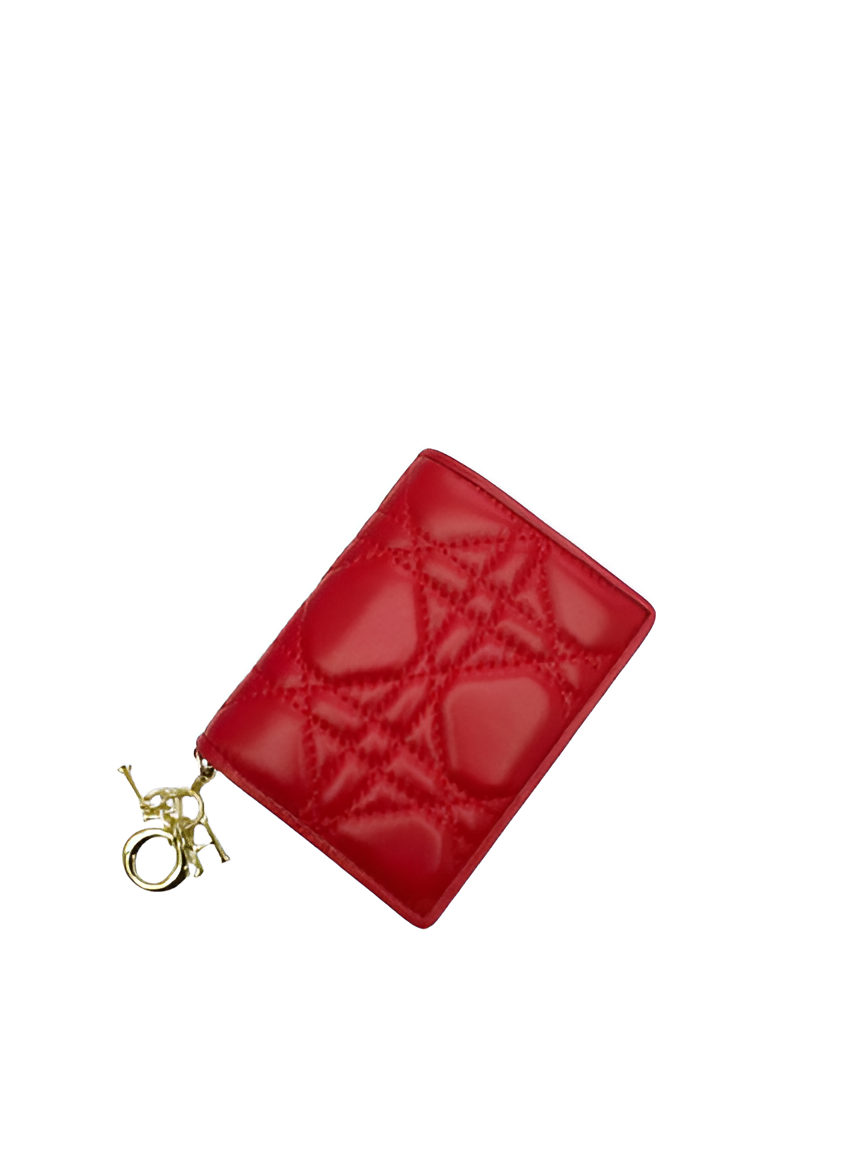 Dior Red Quilted Leather Wallet