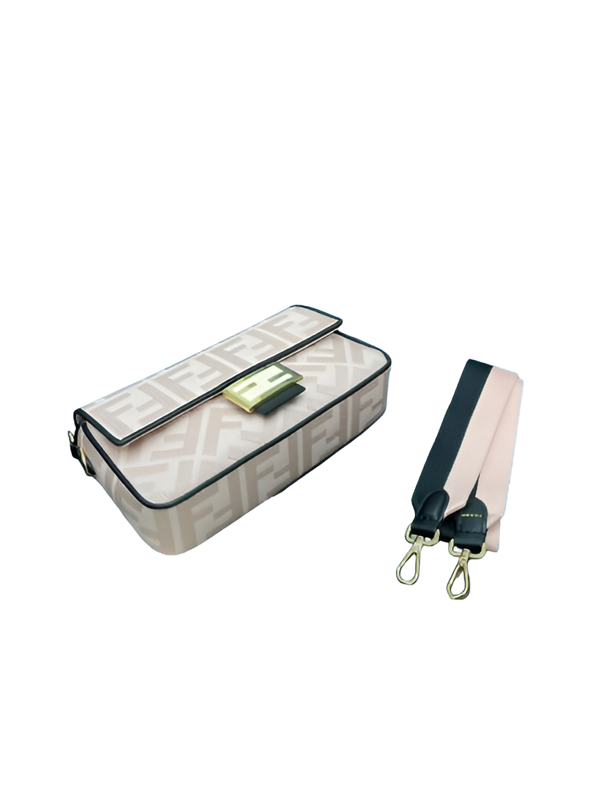 Fendi Pink Embossed Baguette Bag
