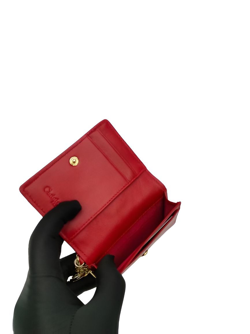 Dior Red Quilted Leather Wallet