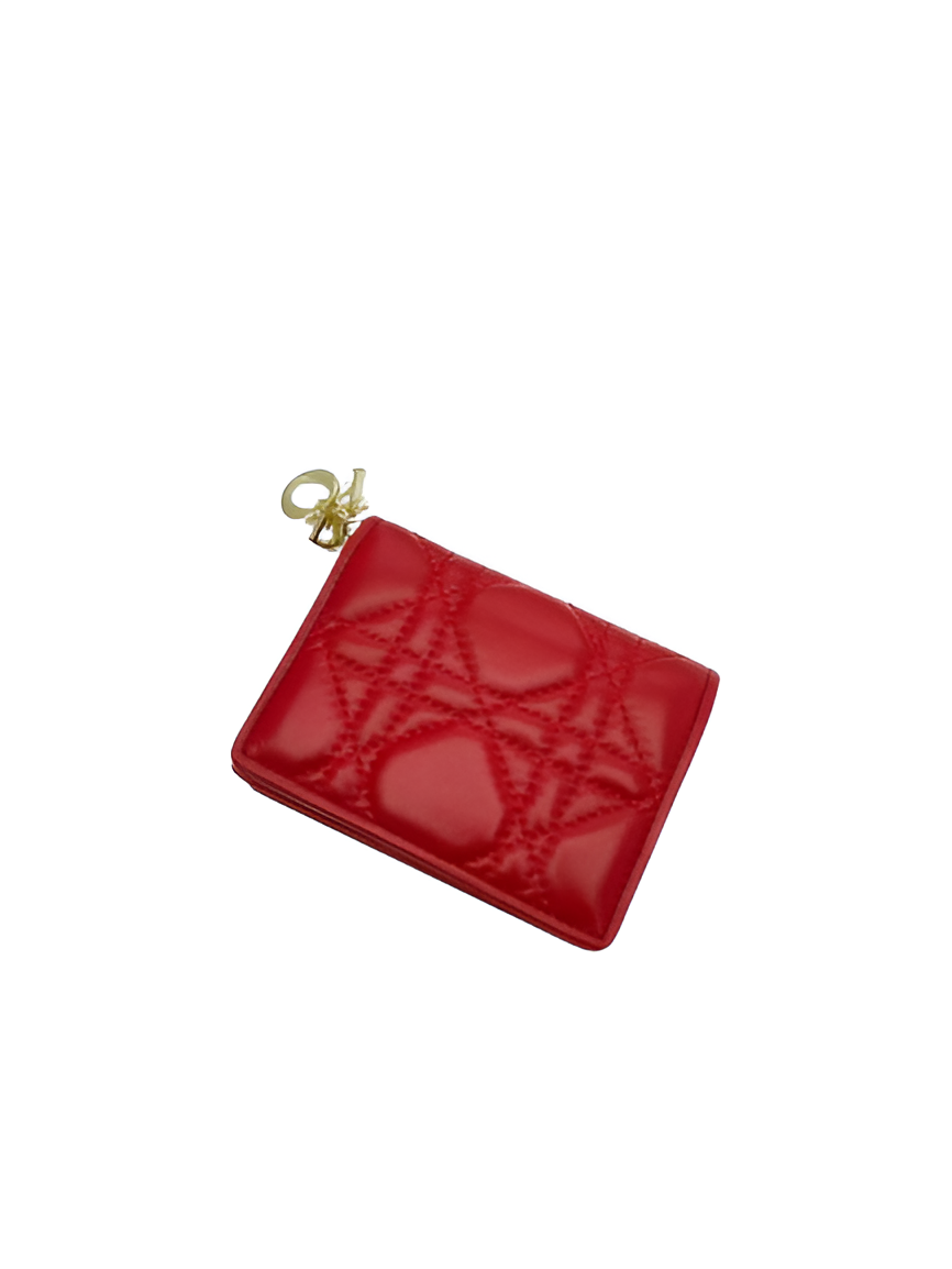 Dior Red Quilted Leather Wallet