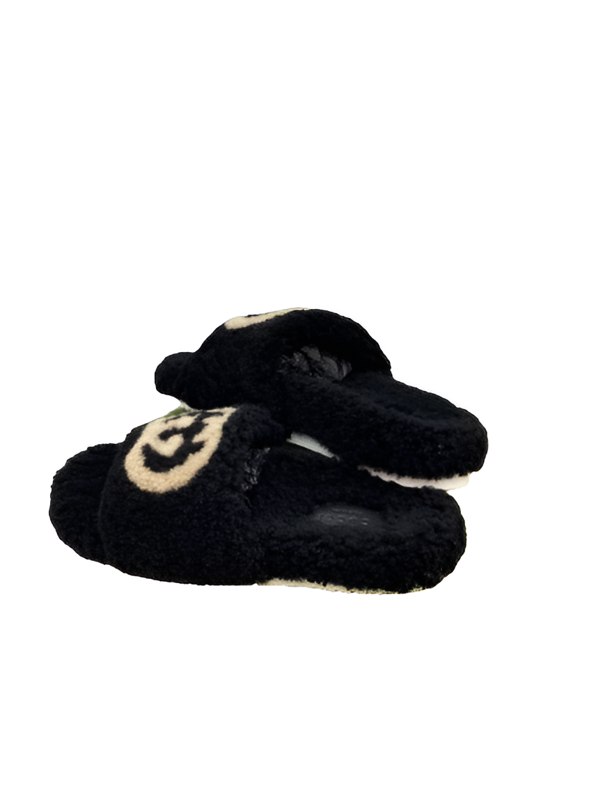 Gucci  Black Terry Slide Sandals