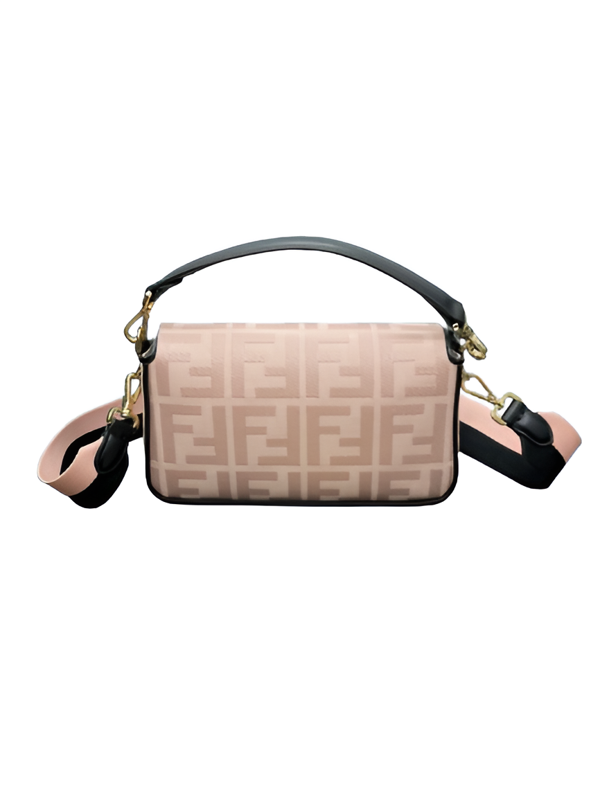 Fendi Pink Embossed Baguette Bag