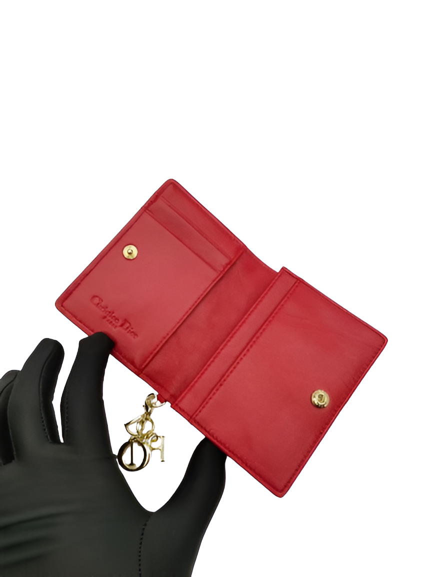 Dior Red Quilted Leather Wallet